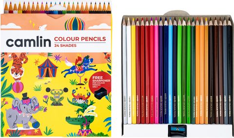 Camlin Full Size Hexagonal Color Pencils, 25 Pack - Image 3