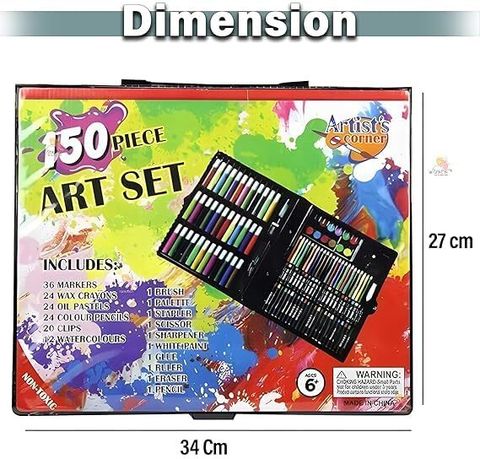 WEMOL à¤µà¥à¤®à¥à¤² 168-Piece Colouring Pencils Set, Children Painting Set, Crayon, Oil Pastel - Image 7