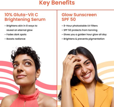 Foxtale Gluta-Vit C Serum 10ml + Glow Sunscreen SPF 50 30ml - Image 3