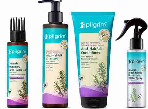 Pilgrim Spanish Rosemary Shampoo 200ml + Biotin Conditioner 200ml + Hair Growth Oil 100ml + Rosemary Water 100ml | Anti-Hairfall Kit (4 Items in the set) - Image 3