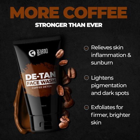BEARDO Ban The Tan Kit | Reduces Tan for Glowing | Coffee De-Tan Face Scrub & Face Wash (150 ml) - Image 7