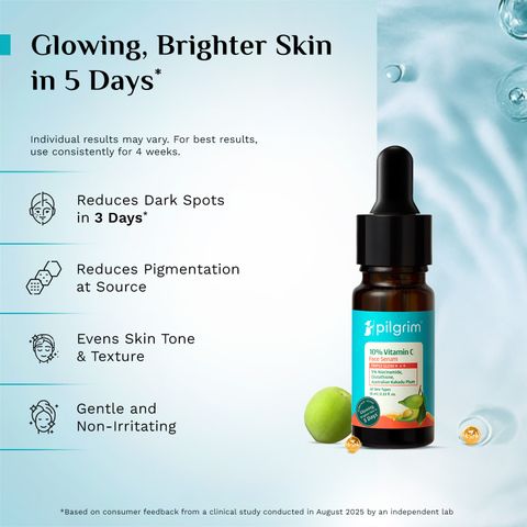 Pilgrim 10% Vitamin C Face Serum (10ml) + Vitamin C Gel Face Wash + Australian Kakadu Plum Brightening Glow Face Moisturizer (50g) (3 Items in the set) - Image 7