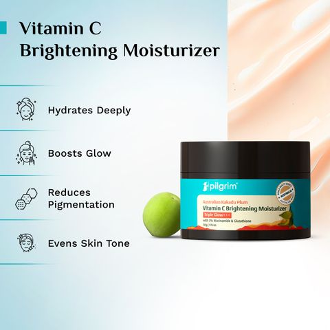 Pilgrim 10% Vitamin C Face Serum (10ml) + Vitamin C Gel Face Wash + Australian Kakadu Plum Brightening Glow Face Moisturizer (50g) (3 Items in the set) - Image 8