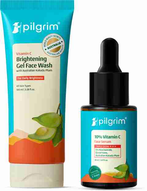 Pilgrim 10% Vitamin C Face Serum 30ml + Vitamin C Brightening Gel Face Wash 100ml | Triple Glow+++ Combo for Bright, Even-Toned Skin (2 Items in the set) - Image 5