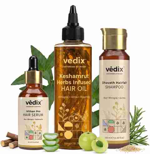 Vedix Keshamrut Kit: Oil, Shampoo & Serum - Image 5