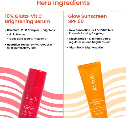 Foxtale Gluta-Vit C Serum 10ml + Glow Sunscreen SPF 50 30ml - Image 4