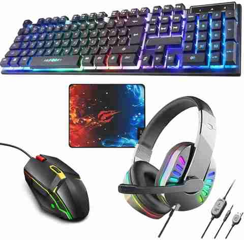 ENTWINO 4-1 Gaming Keyboard & Mouse Combo With Gaming Headphone + Mousepad Combo Set (Black) - Image 5