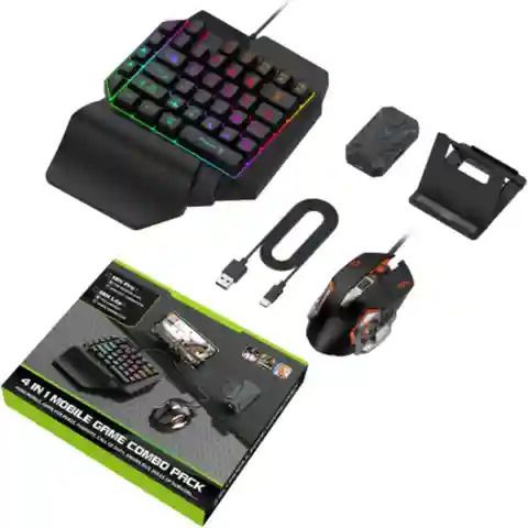 ADVANCE GADGETS NEW Gaming Keyboard Mouse Convertor For Smartphone 4in1 Mobile Game Combo Set Designed for Gaming (RGB light) - Image 4
