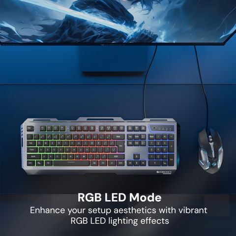 ZEBRONICS Transformer (ZEB KMC 10) Wired USB Standard Laptop Keyboard Compatible with Desktop, Laptop, Mac with Upto 3200 DPI Gaming Mouse, Braided Cable, Durable Aluminum Body, Multi-Color LED Lights, 6 Mouse Buttons, Multimedia Keys (Black) - Image 6