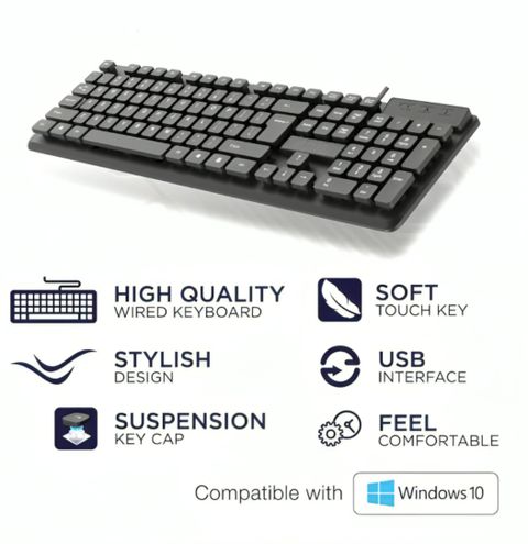 Henture iVoomi Keyboard, Mouse and usb Hub , mouse pad and otg cable Combo Combo Set Combo Set Designed for Gaming (Black) - Image 3
