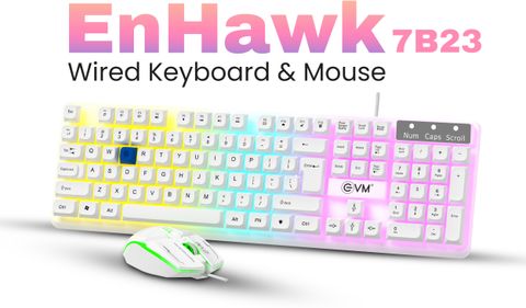 EVM EnHawk WDKM-315 Wired USB Keyboard (White) - Image 4