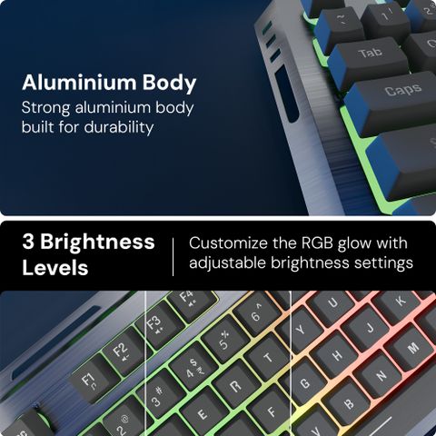 ZEBRONICS Transformer (ZEB KMC 10) Wired USB Standard Laptop Keyboard Compatible with Desktop, Laptop, Mac with Upto 3200 DPI Gaming Mouse, Braided Cable, Durable Aluminum Body, Multi-Color LED Lights, 6 Mouse Buttons, Multimedia Keys (Black) - Image 7