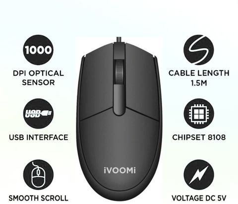 Henture iVoomi Keyboard, Mouse and usb Hub , mouse pad and otg cable Combo Combo Set Combo Set Designed for Gaming (Black) - Image 4