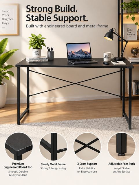 HOMIBOSS Black Steel Frame Portable Laptop Table - Image 7