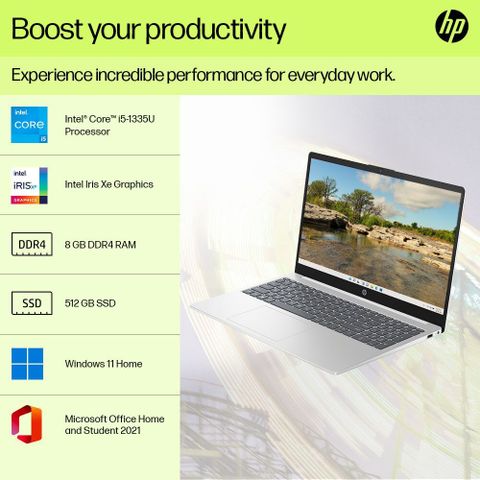 HP 15s Intel Core i5 13th Gen 1335U - (8 GB/512 GB SSD/Windows 11 Home) 15-fd0022TU Thin and Light Laptop (15.6 inch, Diamond White, 1.6 kg, With MS Office) - Image 6