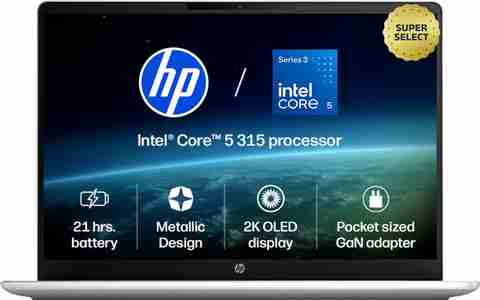 HP Omnibook 3 Next Gen AI PC, 2K OLED Intel Core 5 Series 3 315 - (12 GB/512 GB SSD/Windows 11 Home) 14-ht0242TU Laptop (14 inch, Glacier Silver Aluminum, 1.4 kg, With MS Office) - Image 3
