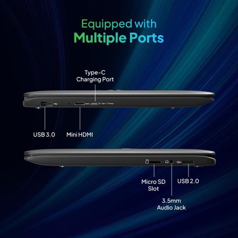 Primebook Wifi (2026 Model) MediaTek MT8183 - (4 GB/64 GB EMMC Storage/Prime OS) PB Wifi Thin and Light Laptop (11.6 Inch, Royal Black, 1.065 Kg) - Image 7