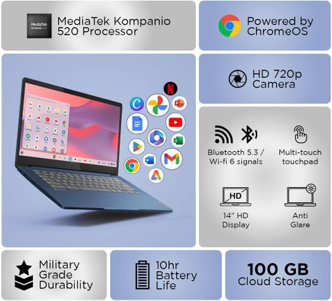 Lenovo Chromebook MediaTek Kompanio 520 - (4 GB/128 GB EMMC