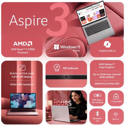 Acer Aspire A325-39 Ryzen 3 3200U 8GB 256GB 15.6" Silver - Image 4