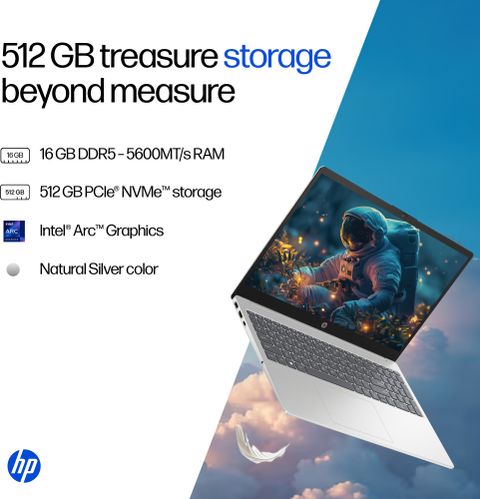 HP 14 AI PC Intel Core Ultra 7 155H 16GB 512GB Silver - Image 6