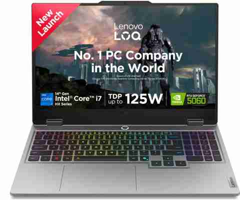 Lenovo LOQ 2025 Intel Core i7 14th Gen 14700HX - (16 GB/512 GB SSD/Windows 11 Home/8 GB Graphics/NVIDIA GeForce RTX 5060) LOQ 15IRX10 Gaming Laptop (15.6 inch, Luna Grey, 2.4 kg, With MS Office) - Image 3