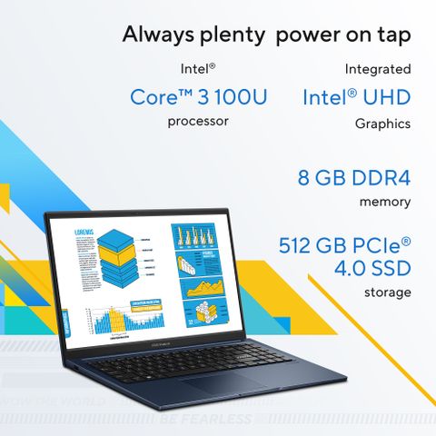 ASUS Vivobook 15 (2026) with Office 2024 + M365 Basic(i3 14th Gen) Intel Core 3 14th Gen 100U - (8 GB/512 GB SSD/Windows 11 Home) X1504VAP-BQ1322WS Thin and Light Laptop (15.6 inch, Quiet Blue, 1.7 kg, With MS Office) - Image 6
