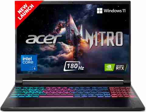 Acer NITRO V 16S (i5 14th Gen) Intel Core 5 210H - (16 GB/512 GB SSD/Windows 11 Home/8 GB Graphics/NVIDIA GeForce RTX NVIDIA GeForce RTX 5050/180 Hz) ANV16S-71 Gaming Laptop (16 Inch, Obsidian Black, 2.1 kg) - Image 5