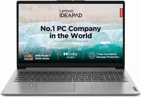 Lenovo IdeaPad 1 AMD Ryzen 7 Octa Core 5700U - (16 GB/512 GB SSD/Windows 11 Home) 15ALC7 Thin and Light Laptop (15.6 Inch, Cloud Grey, 1.61 kg, With MS Office) - Image 3