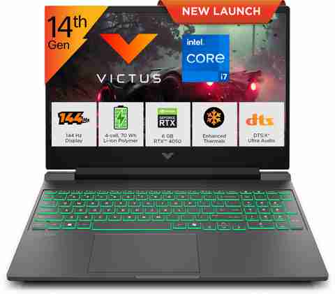 HP Victus Intel Core i7 14th Gen 14650HX - (16 GB/512 GB SSD/Windows 11 Home/6 GB Graphics/NVIDIA GeForce RTX 4050) 15-fa2621TX Gaming Laptop (15.6 inch, Mica Silver, Black Chrome Logo, 2.29 kg, With MS Office) - Image 3