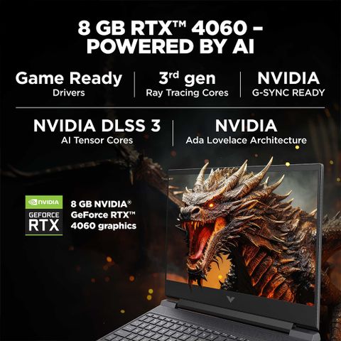 HP Victus Intel Core i7 13th Gen 13620H - (16 GB/1 TB SSD/Windows 11 Home/8 GB Graphics/NVIDIA GeForce RTX 4060) 15-fa1333TX Gaming Laptop (15.6 Inch, Mica Silver, 2.29 kg, With MS Office) - Image 8