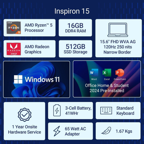 DELL 15 (Previously Inspiron) (2025) Microsoft Office Home 2024