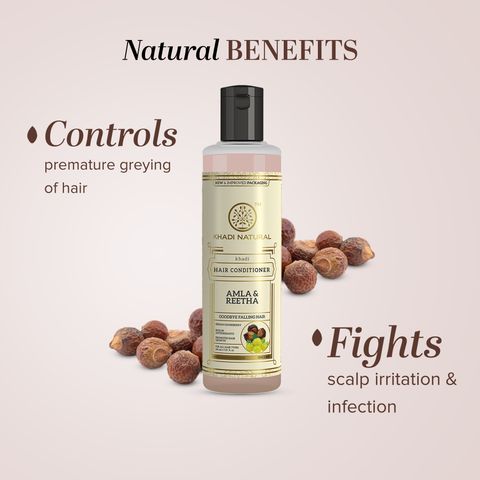 Khadi Natural Amla & Reetha Hair Conditioner 210ml - Image 3