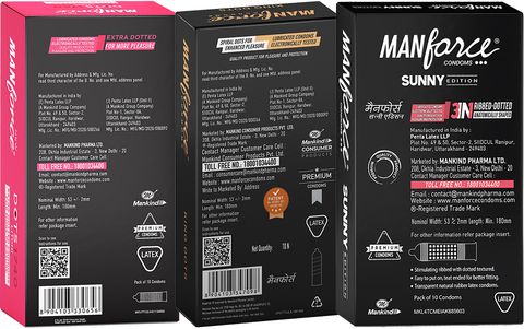 MANFORCE Condoms combo Pack (Sunny, Litchi & King dot), 30 Pcs, (Pack of 3) Condom (Set of 3, 30 Sheets) - Image 6