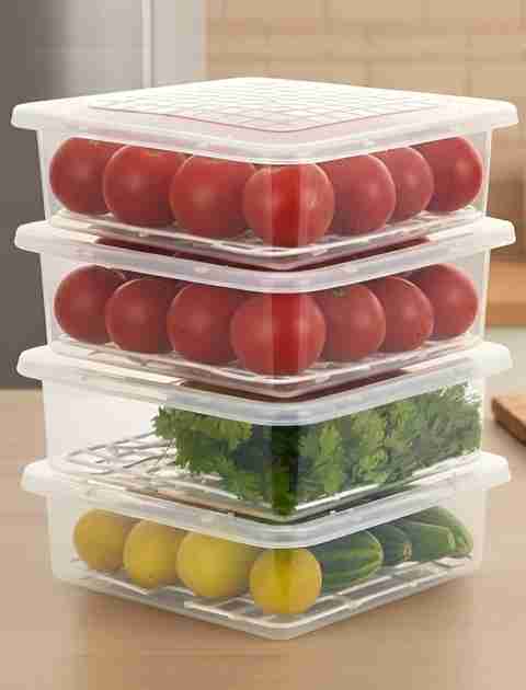 Craftbin Plastic Fridge Container 2400ml (Pack of 4, Clear) - Image 5
