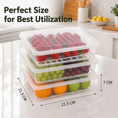 Craftbin Plastic Fridge Container 2400ml (Pack of 4, Clear) - Image 6
