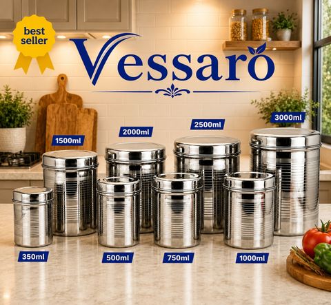 Vessaro Steel Stainless Steel Grocery Pack of 8 · 3 L (24 L total) - Image 3