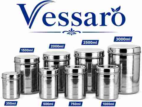 Vessaro Steel Stainless Steel Grocery Pack of 8 · 3 L (24 L total) - Image 2