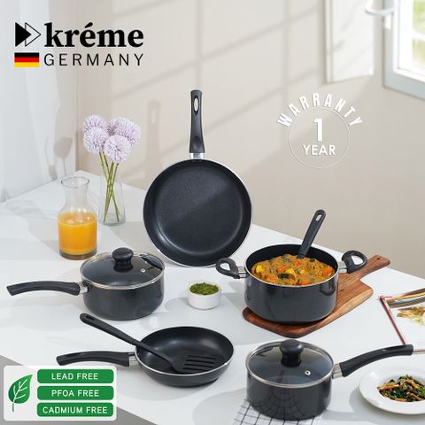 Kreme 5pcs Set Combo Non-Stick Coated Cookware Set (Aluminium, 7 - Piece) - Image 7