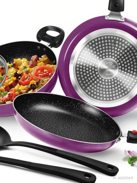 Milton Pro Cook Kitchen Jewel Plus Granito 5-Piece Cookware Set, Dark - Image 6