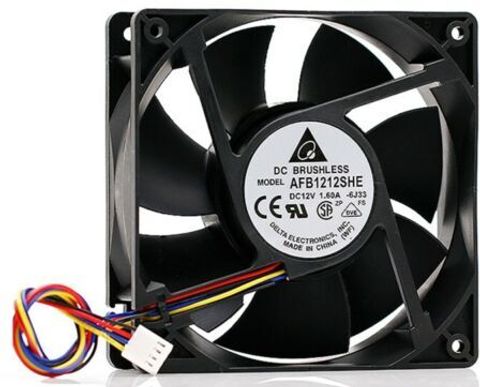 Electronic Spices AFB1212SHE Fan 12V 1.60A 120Ã38mm 4-wire/4-pin High Air Volume Cooling Fan Cooling Fan All in one Cooler (Black) - Image 3
