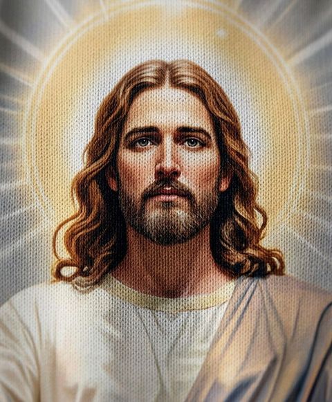 prime verse enterprises 214 cm (7 ft) Door Polyester Semi Transparent Curtain Single Curtain (Divine Jesus, Printed) - Image 3