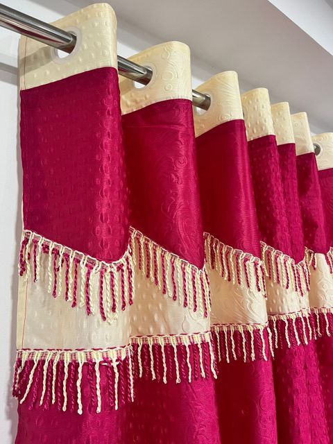 GD Fashion 152 cm Polyester Semi Transparent Curtain (Pink) - Image 8