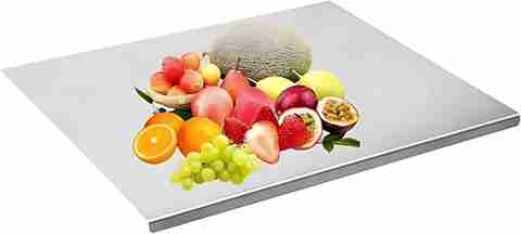 Foxin Stainless Steel Chopping Board | Large 35x30cm Cutting & Kneading Surface Stainless Steel Cutting Board (Silver Pack of 1 Dishwasher Safe) - Image 3