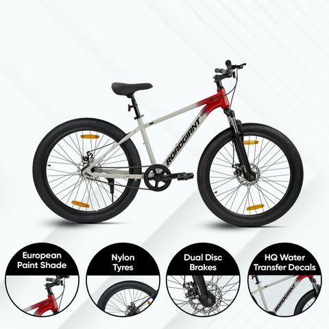 RoadGiant Pro ARKEN 27.5 MTB Alloy Cycle (Single Speed, Red) - Image 8