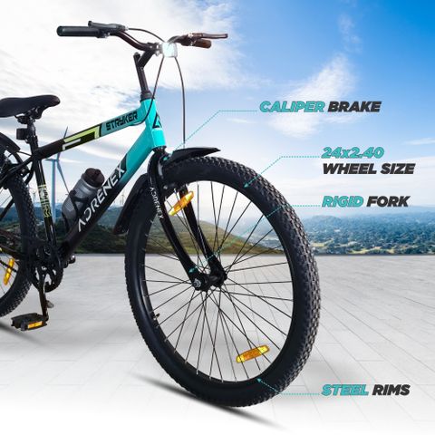 Adrenex Stryker 24T | 85% Pre-Assembled 24 T (inch) Mountain Cycle (Single Speed, Blue, Rigid) - Image 4