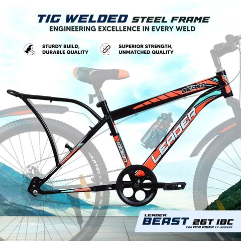 LEADER Beast 26T IBC Premium Cycle for Men, 7 Gear, Black - Image 5