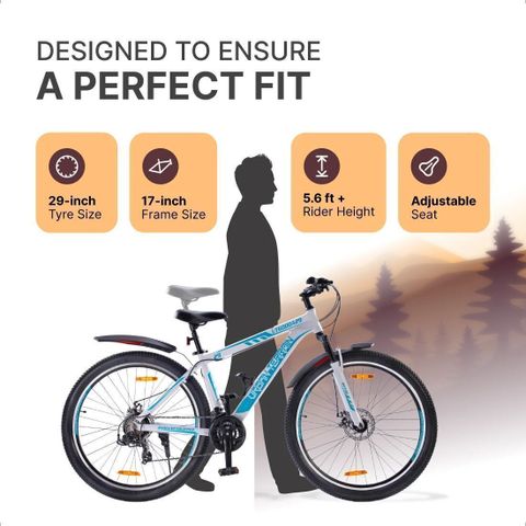 Urban Terrain UT6000A29 Alloy 29T MTB Cycles Shimano Geared for Men with Dual Disc Brake 29 T (inch) Road Cycle (21 Gear, White, Only Front Suspension) - Image 8