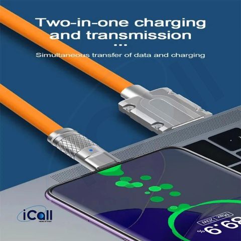 icall 3-in-1 Cable 1.2m 120W Orange - Image 5