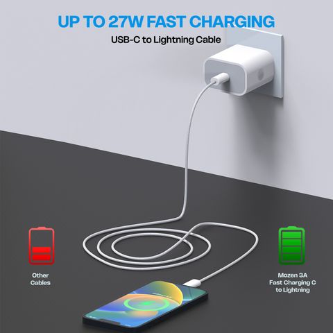AMKETTE Lightning Cable 3A 1.2m Fabric Braided White - Image 6