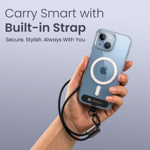 Portronics Type C 3 A 1 m 60W Velin Type C to Type C Fast Charging Cable, Cable Organizer Strap, Keychain (Compatible with Smartphones, Laptops, Powerbanks, Black, One Cable, USB Type C To USB Type C) - Image 8